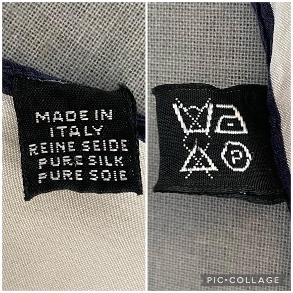 Christian Dior red and blue monogram on white silk scarf made in Italy - Picture 9 of 11